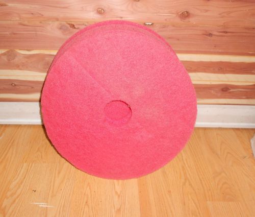 17&#034; red buff floor maintenance scrubber pads ( 5 pads) for sale