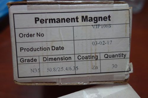 30pc.  N35 Neodymium Super Strong Magnet Block   50.8 / 25.4 / 6.35mm