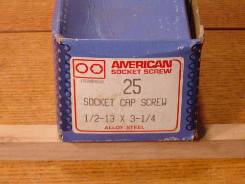 SOCKET HEAD CAP SCREWS  1/2 &#034; X 13 X 3 1/4 INCH LONG  BOX OF 25