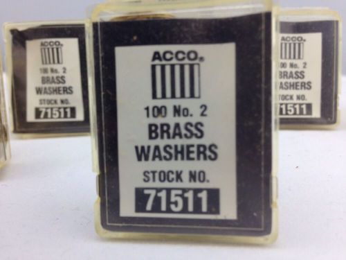 Acco No. 2 Brass Washers #71511 Qty: Approx. 100 - Number 2 New Lot Of 9