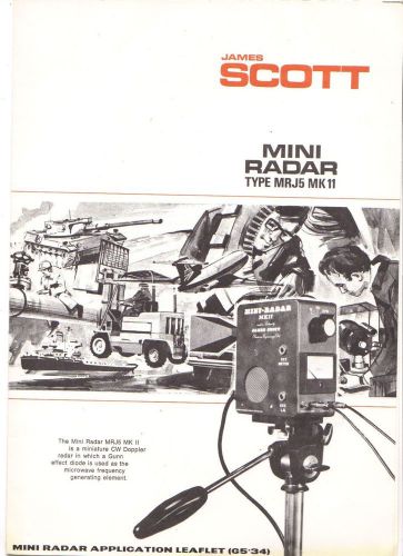 Vintage 1970s james scott mini radar mrj5 mk11 application leaflet for sale