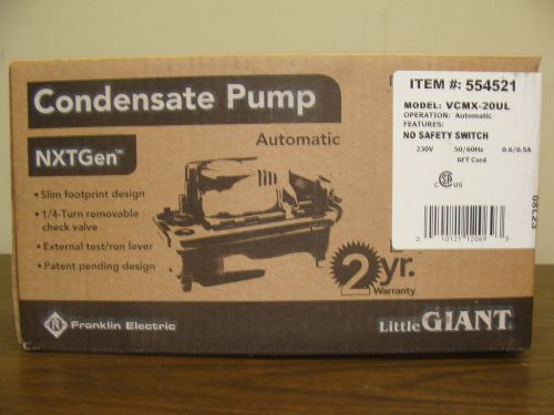 Brand New Overstock Little Giant VCMX-20UL 554521 230 Volt Condensate Pump