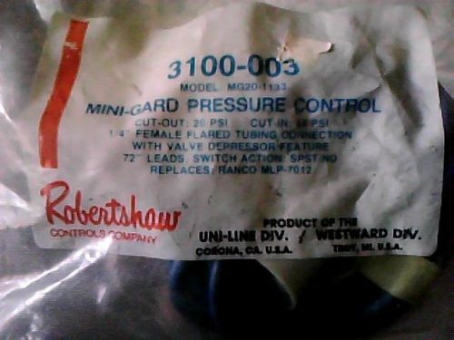 ROBERTSHAW MINI-GARD PRESSURE CONTROL 3100-003 *NEW IN PACKAGE*