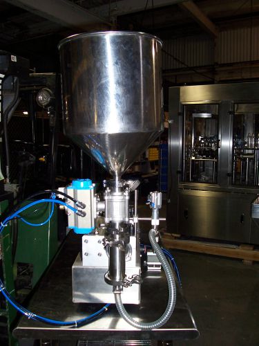 Semi-automatic thick liquid piston filler with hopper for sale