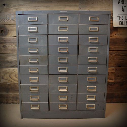 Vintage industrial steelmaster 30 drawer file organizer tool supply cabinet case for sale