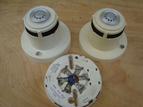 Lot of  2 ESL 611UT photoelectric smoke detector 601U Base Fire Alarm