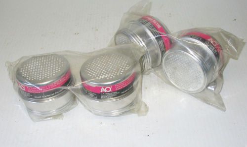 Lot of 4 American Optical R51HE Respirator Filter Cartridges NOS Surplus