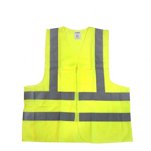 6 New Large 2 Pocket ANSI Yellow Safety Vest Reflective Construction Work
