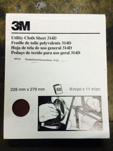 3M Utility Cloth Sheets 314D 50-Pack 19770  9&#034; x 11&#034; P120 NEW