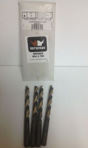 Norseman- Size # S -  Twist Drill Jobber Length Black &amp; Gold  LOT OF 4
