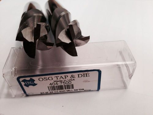 Lot Of (2) New 3/4&#034; OSG Solid Carbide 4 Flute End Mill Made In The USA
