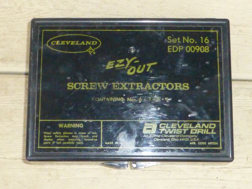 Vintage cleveland twist drill ezy-out screw extractors set no.16 for sale