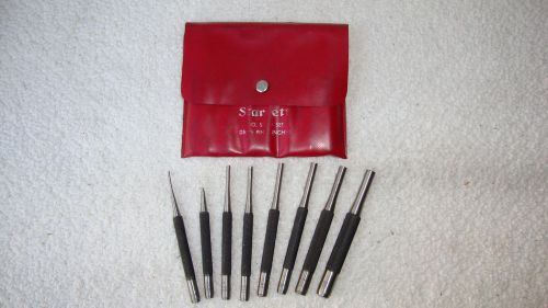 STARRETT 8 PC - DRIVE PIN PUNCHES SET EXCELLENT SET  GREAT BRITAIN