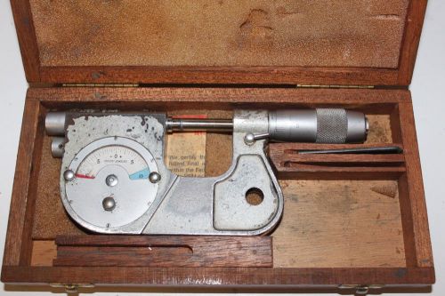 Etalon 0-1&#034; indicating dial micrometer indicator meter .00005&#034; w/ case #2 for sale