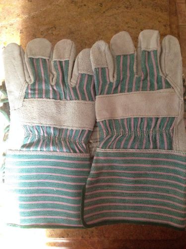 LOT of  12 Pair of Leather Palm Work Gloves 61526