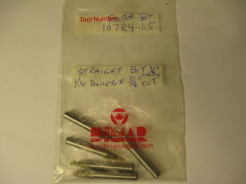Router bit 1/16&#034; dia cut 3/16&#034; deep  1/4&#034; shank dimar canada solid carbide tip for sale