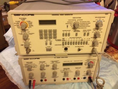 SENCORE VG91 UNIVERSAL VIDEO GENERATOR, SENCORE TVA92 TV ANALYZER, W/ PULL CARDS