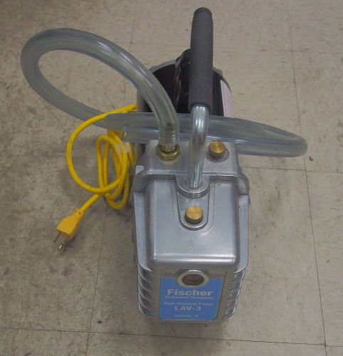 Fischer technical company lav-3 high vacuum pump, 2 stage, 1/3 hp, 110v for sale
