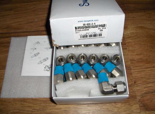 (25) new in the box swagelok stainless steel male elbow tube fittings ss-600-2-4 for sale