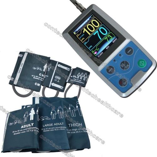 2014 new version 24h ambulatory blood pressure abpm holter mapa nibp + 6 cuffs for sale