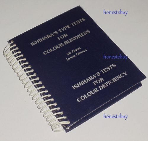 38 PLATES COLOUR DEFICIENCY TEST BOOK - ISHIHARA BOOK NOW IN SPIRAL BINDING