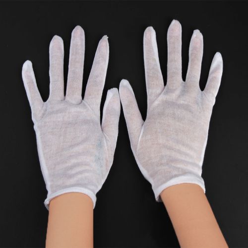 PH 1Pair Fashion White Cotton Serving/Waiters Gloves/Concierge/Butler/Snooker