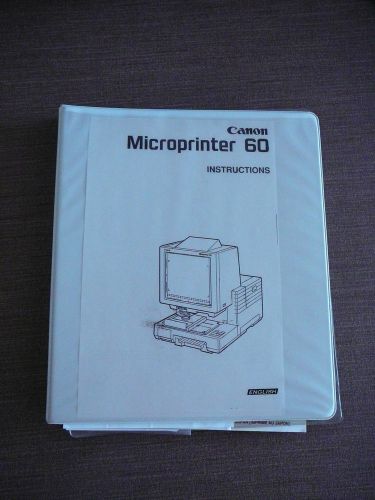 FACTORY MANUAL FOR CANON MP-60 MICROFILM MICROFISCHE PLAIN PAPER READER PRINTER