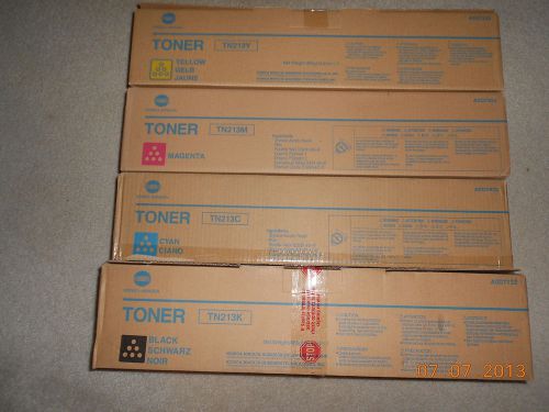 Lot of 4 Genuine Konica Minolta Toner TN213C TN213M TN213y TN213K Bizhub C253