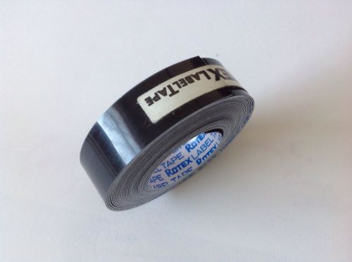 Roll of Dymo compatible 12mm Gloss Black embossing tape - 3m long - Rotex brand