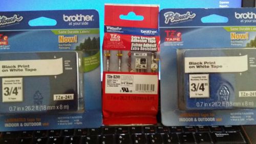 Lot of (3) 3/4&#034; Brother P-Touch Tape