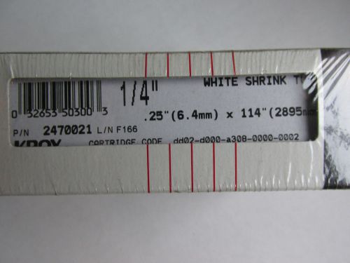 Kroy 2470021 White Shrink Tube1/4&#034; X 114&#034; NEW!! Free Shipping