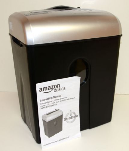Amazon Basics 12 sheet cross-cut paper, cd, credit card shredder