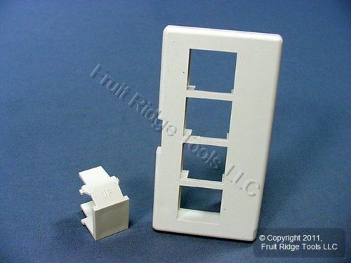Leviton white quickport 4-port cubicle wallplate data faceplate 49900-sw4 for sale