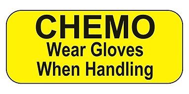 Chemo Wear Gloves When Handling Label