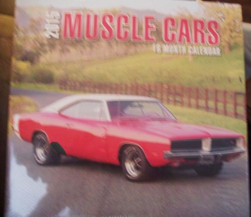 2015 16 Month MUSCLE CARS 12x12 Wall Calendar NEW &amp; SEALED Dodge Charger