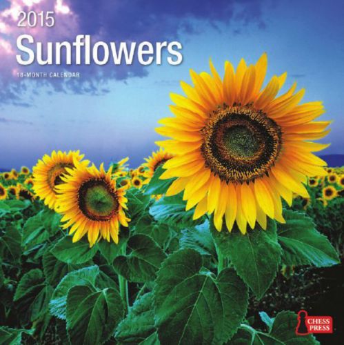 18-Month 2015 SUNFLOWERS Wall Calendar NEW &amp; SEALED Scenic Outdoor Nature Flower