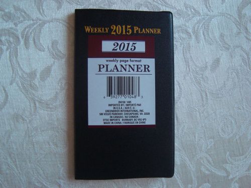 Pocket Black 2015 Weekly Planner Daily Appointment Book Meetings School  A