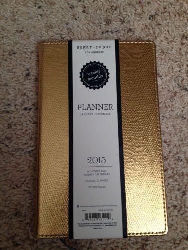 Sugar Paper For Target 2015 Gold Planner Faux Leather 5 x 8 Inches