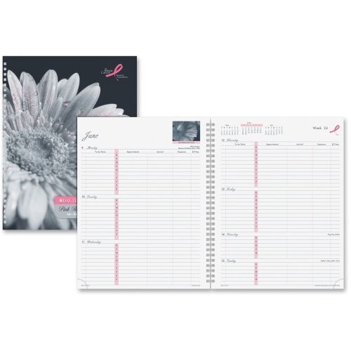 2015 Day-Timer Wirebound Pink Ribbon Refill -Weekly -8.5&#034;x11&#034; - Pink