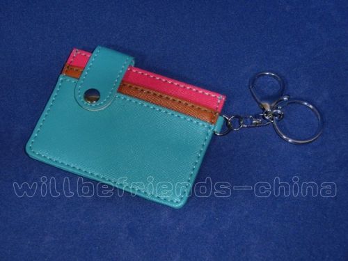 Multicolor IC ID Pass Room Card Holder Skin Cover Bag Charm Key Ring Chain B.