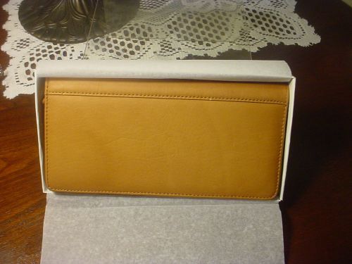 New TAN Pocket Leather Business ID Credit Card Holder Case Wallet