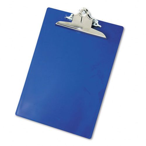 Saunders Plastic Antimicrobial Clipboard, 1&#034; Capacity, Holds 8-1/2w x 12h, Blue