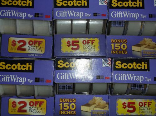 Scotch Gift Wrap Tape 4 packs 18 rolls   300 in each  3/4