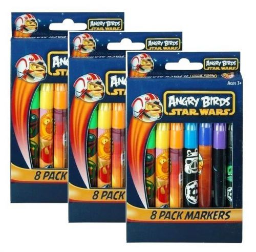 3 Pack Of 24 Markers Angry Birds &amp; Star Wars Juicy Marker Gift For Kids SALE !