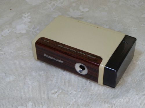 Vintage Panasonic Pencil Sharpener KP-2A Battery Operated Wood Grain