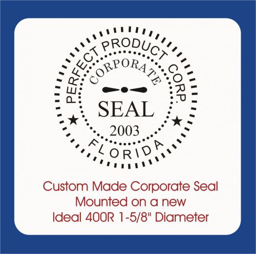 Corporate Seal-Custom Made Ideal Self Inking Rubber Stamp 400R Black