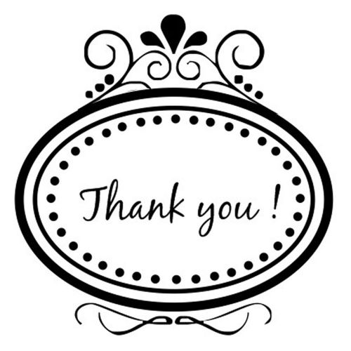 NEW Decorative Executive Round Self Inking Rubber Stamp Thank you ! note