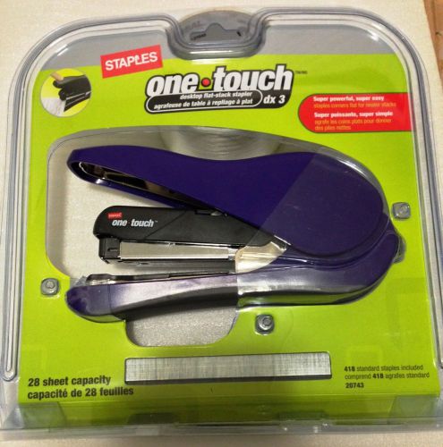Staples One Touch dx 3 Desktop Flat Stack Stapler, Purple Color, Brand New