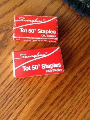 VINTAGE SWINGLINE TOT 50 STAPLES 2 RED BOXES MADE IN GREAT BRITAIN