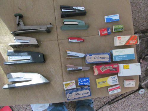 Lot of Vintage Staplers and Staples